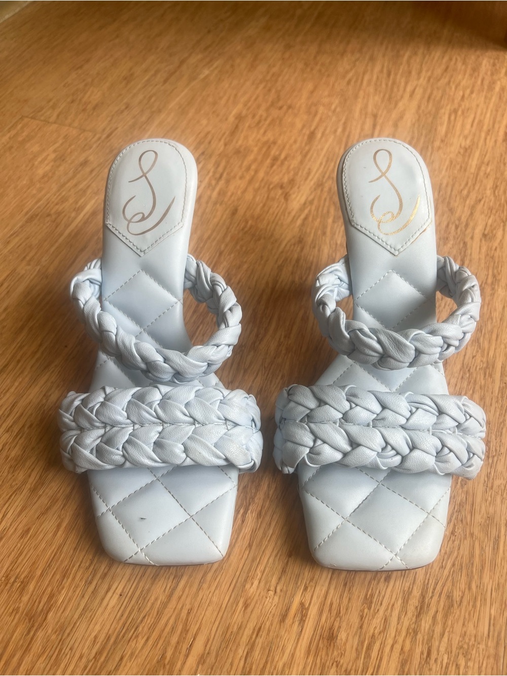 Women’s Braided Slide Sandals in Light blue